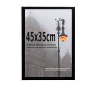 Modern Wall Photo Frame - Contemporary Home Office Decor - 45 x 35 cm Display Poster- Clear Acrylic Front - MDF Backing With Bothways Wall Hanging Hooks (45x35 cm)