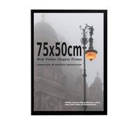 Modern Wall Photo Frame - Contemporary Home Office Decor - 75 x 50 cm Display Poster- Clear Acrylic Front - MDF Backing With Bothways Wall Hanging Hooks (75x50 cm)