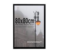 Modern Wall Photo Frame - Contemporary Home Office Decor - 80 x 80 cm Display Poster- Clear Acrylic Front - MDF Backing With Bothways Wall Hanging Hooks (80x80 cm)