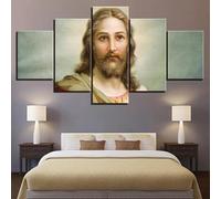 Modern Wall Pictures XXL Living Room Home Decor 5-Piece Canvas Pictures Creative Gift Wall Decoration HD Print Poster 5-Piece Wall Picture Jesus Christ Jesus on the Cross