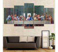 Modern Wall Pictures XXL Living Room Home Decor 5-Piece Canvas Pictures Creative Gift Wall Decoration HD Print Poster 5-Piece Wall Picture Jesus Christ Jesus on the Cross