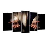 Modern Wall Pictures XXL Living Room Home Decor 5-Piece Canvas Pictures Creative Gift Wall Decoration HD Print Poster 5-Piece Wall Picture Jesus Christ Jesus on the Cross
