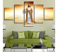 Modern Wall Pictures XXL Living Room Home Decor 5-Piece Canvas Pictures Creative Gift Wall Decoration HD Print Poster 5-Piece Wall Picture Jesus Christ Jesus on the Cross
