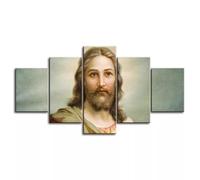 Modern Wall Pictures XXL Living Room Home Decor 5-Piece Canvas Pictures Creative Gift Wall Decoration HD Print Poster 5-Piece Wall Picture Jesus Christ Jesus on the Cross