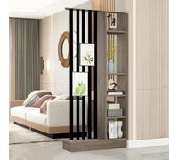 Modern Wall Room Divider Storage Cabinet Display Bookshelf Screen with Shelves Temporary Privacy Panel Partition for Home Office Dorm
