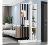 Modern Wall Room Divider Storage Cabinet Display Bookshelf Screen with Shelves Temporary Privacy Panel Partition for Home Office Dorm