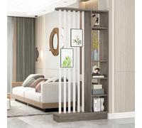Modern Wall Room Divider Storage Cabinet Display Bookshelf Screen with Shelves Temporary Privacy Panel Partition for Home Office Dorm