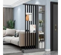 Modern Wall Room Divider Storage Cabinet Display Bookshelf Screen with Shelves Temporary Privacy Panel Partition for Home Office Dorm