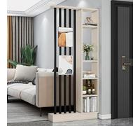 Modern Wall Room Divider Storage Cabinet Display Bookshelf Screen with Shelves Temporary Privacy Panel Partition for Home Office Dorm