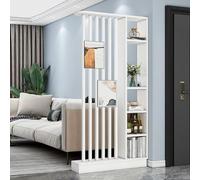Modern Wall Room Divider Storage Cabinet Display Bookshelf Screen with Shelves Temporary Privacy Panel Partition for Home Office Dorm