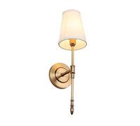 Modern Wall Sconce E27 Fabric Lamp Living Room Basement Villa Input Hotel Room Study Study Exhibition Hall Dining Room Lamp Cafe Bedside Lamp Copper Wall Lamp