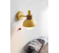 Modern Wall Sconce Lamp with Pull Cord Switch, E27 Base, Hardwired Indoor Lighting Fixture for Bedroom or Living Room, Metal Industrial Design