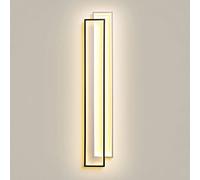 Modern Wall Sconce LED Wall Mount Light Geometric Linear Wall Lamp, Minimalist Wall Lighting Fixtures for Living Room Bedroom Bedside Hallway Home Decor Wall Wash Lights ( Color : Black , Size : 40cm