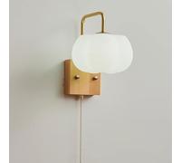 Modern Wall Sconce Light for Bedside White Bedroom Wall Light Mini Pumpkin Lamp for Wall Mounted Mid Century Vintage Sconce Light Fixture for Bathroom Living Room Japanese Night Lamp/Log Color