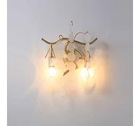 Modern Wall Sconce Light, Round Shell Lampshade Gold Metal Wall Lamp, Creative Home Decor Lighting Fixture, Living Room Bedroom Children's Room Fairy Wall Mounted Lamps (Color : White)