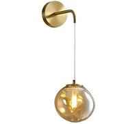 Modern Wall Sconce with Smoky Gray Glass Amber Home Creative Decoration Vintage Farmhouse Industrial Wall Mounted Light Antique Bedside Hanging Wall Lamp for Bedroom Living Room Bathroom/Smo