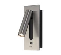 Modern Wall Sconce with USB Port Charging for Bedside Adjustable Rotation Wall Lamp led Wall Reading Light with Switch Switch or Type-C Interface(USB, Gray)