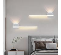 Modern Wall Sconces, LED Minimalist Long Wall Light 3000K/4000K/6000K Nordic Indoor Wall Sconce 3 Color Temperature Wall Lamp Iron Silicone Modern Decoration Wall Light Bedroom Living Room