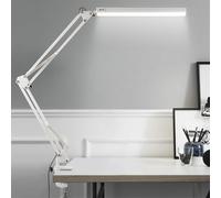 Modern Wall Sconces, LED Table Lamp Eye Caring Swing Arm with Clamp Reading Lamp Dimmable with USB Power Cable & Switch Desk Lamp 360° Adjustable Rotatable with Memory Function Bedside Lamps for Offic