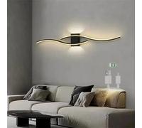 Modern Wall Sconces, , LED Wall Lamp Modern Indoor Wave Bar Wall Sconces USB Rechargeable Battery Powered Wall Lights Long Strip Acrylic Iron Wall Lighting for Living Room Bedside Bedroom (Gold Warm L