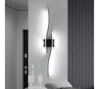 Modern Wall Sconces, , LED Wall Lamp Modern Indoor Wave Bar Wall Sconces USB Rechargeable Battery Powered Wall Lights Long Strip Acrylic Iron Wall Lighting for Living Room Bedside Bedroom (Gold Warm L