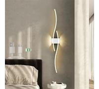 Modern Wall Sconces, , LED Wall Lamp Modern Indoor Wave Bar Wall Sconces USB Rechargeable Battery Powered Wall Lights Long Strip Acrylic Iron Wall Lighting for Living Room Bedside Bedroom (Gold Warm L