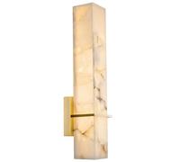 modern wall sconces lights d Alabaster Sconce 18.9" Long Linear Marble Brass Anti-Rust Stone Lamp Bathroom Vanity Alabaster Sconce Living Room Bedroom Restaurant (1Pack)