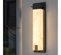 modern wall sconces lights Outdoor Resin Sconce with Alabaster Texture IP65 Exterior Square Black Outside Sconce ing for Garden Courtyard Front Door Patio