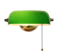 modern wall sconces lights Retro Green Banker Lamp with Pull Switch Adjustable Glass Shade for Room Bedside Hallway Hotel Room Decoration Sconce (Color : B)