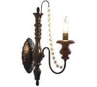 Modern Wall Sconces Vintage Black Wood Rustic Mid Century Wall Lights 2-Lights Wall Lights Gothic Candlestick Wall Lamp for Farmhouse Bedroom Living Room Kitchen Staircase Wall Mount Light Fixture