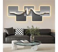 Modern Wall Sculpture with LED Light, 3D Geometric Art for Home Decoration
