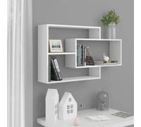 vidaXL Wall Shelf High Gloss White 104x20x58.5 cm Engineered Wood