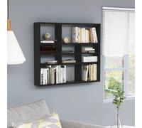 Vidaxl Wall Shelf Black 90X16X78 Cm Engineered Wood