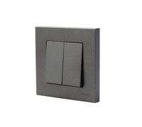 Modern Wall Switch Double Ignition Easy Operation 250V 10A Square Design Charcoal Grey Flush Mount Home Office