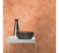 Modern Wallpaper Earthy Wall Decor Strippable Vinyl Burnt Orange Concrete