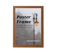 Modern Walnut 40x30 cm Wall Photo Frame - Contemporary Home Office Decor Display Poster- Clear Acrylic Front - MDF Backing With Bothways Wall Hanging Hooks