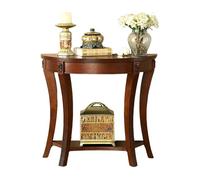 Modern Walnut DemiLune Console Table with ShelvesStylish Entryway Furniture for Hall and Corridor 80cm Storage Solution for Living Room