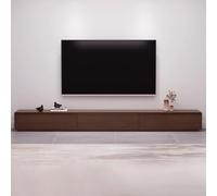 Modern Walnut Low TV Cabinet - 220CM Long Storage Unit for Living Room - Stylish TV Stand with Ample Storage Space - Contemporary Furniture Design