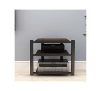 Modern Walnut Rack - 3-Tier Stereo Component Stand, Stylish AV Media Console for Home Theater, Wooden Audio-Video Shelf, DVD/CD Player Holder, Elegant TV Stand