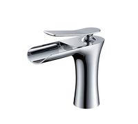 Modern Waterfall Basin Sink Mixer Tap - Single Handle Hot & Cold Bathroom Faucet, Stylish Design, Easy Installation, Smooth Water Flow for Contemporary Home Decor