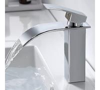 Modern Waterfall Bathroom Faucet, Elegant Design Waterfall Sink Faucet, Brass Bathroom Mixer Tap, Hot And Cold Water Available, Chrome Waterfall Fauce