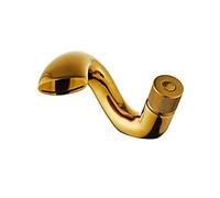 Modern Waterfall Bathroom Sink Faucet Deck Mount Brass Basin Mixer Tap with Single Handle Single Hole Design Hot and Cold Water Control Easy Installation Brushed Nickel Finish Sty,Gold