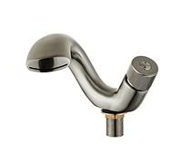 Modern Waterfall Bathroom Sink Faucet Deck Mount Brass Basin Mixer Tap with Single Handle Single Hole Design Hot and Cold Water Control Easy Installation Brushed Nickel Finish Sty,Brushed Nickel