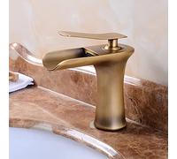 Modern Waterfall Brass Bathroom Sink Faucet with Single Handle Hot Cold Water Mixer Black White Gold Basin Faucet Desk Mount Tap Elegant Gold Finish for Toilet Stylish Upgrade