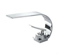Modern Waterfall Style Tap with Dual Knob Adjustment for Kitchen and Bathroom Brass Body with Sleek Nordic Curves Fits Contemporary Home Decor (Silver)