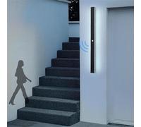 Modern WaterproofOutdoor Wall Light with Motion Sensor40cm Black Aluminum Sconce for Garden Patio Villa & VerandaBright White Light for Enhanced Security