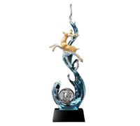 Modern Wave Leaping Deer Statue Abstract Art Home Decor Crystal Ball