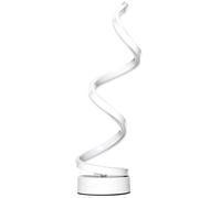 Modern Wave-Shaped LED Table Lamp with Round Metal Base for Living Room