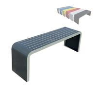 Modern Weatherproof Garden Bench Slish Slat Design No Backrest Seats 2 3 People Perfect for Indoor & Outdoor Use Gray Color & Contemporary Fur
