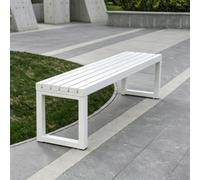Modern Weatherproof Metal Backless Park Bench Outdoor Seating for Garden Patio Deck Yard Backyarlish Design for Relaxat and Enterting